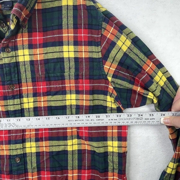 Lands End Plaid Shirt Size Large 16.5 Long Sleeve Button Down Traditional Fit - Picture 7 of 12